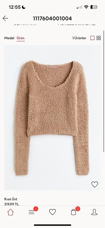 H&M Peluş Geniş Yaka Üst