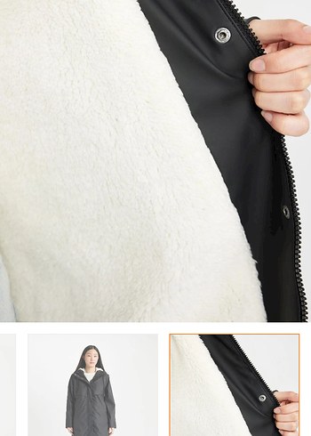 Defacto Siyah Su Geçirmez Kapüşonlu Yağmurluk - Görsel 2