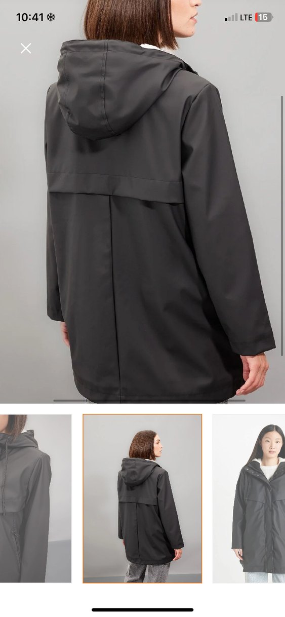 Defacto Siyah Su Geçirmez Kapüşonlu Yağmurluk - Görsel 3