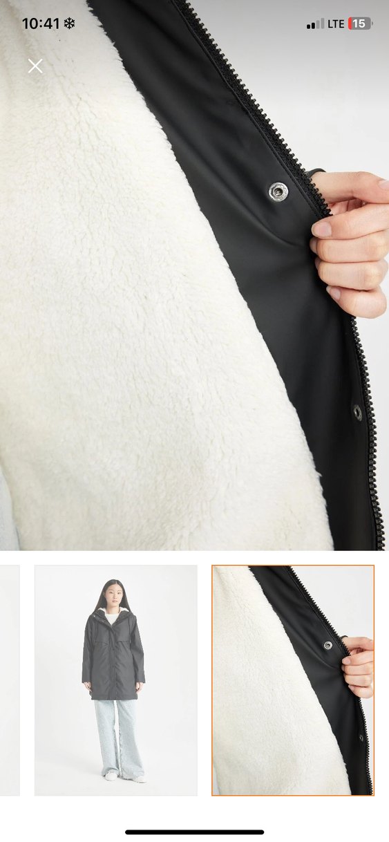 Defacto Siyah Su Geçirmez Kapüşonlu Yağmurluk - Görsel 2