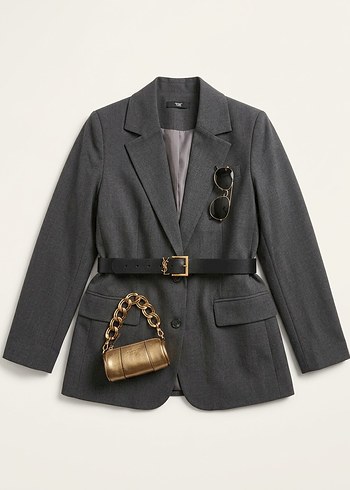 Zara Sikligin Ve Rahatligin Bulustugu Koyu Gri Blazer