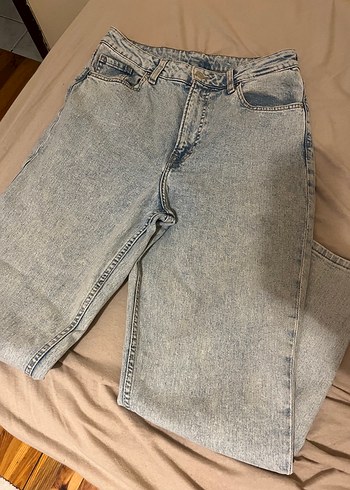 H&M Acik Mavi Mom Denim Jean