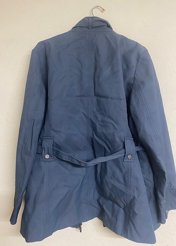 kadın Mavi Denim Midi Trençkot - Görsel 2