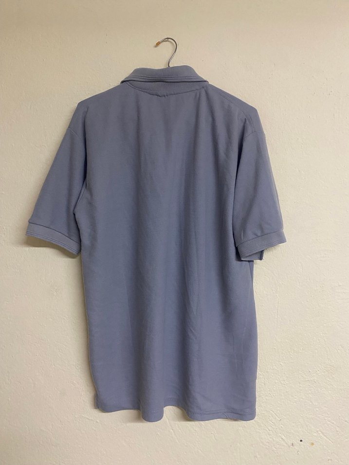 Erkek Mavi Keten Kısa Kollu Polo Tişört - Görsel 2