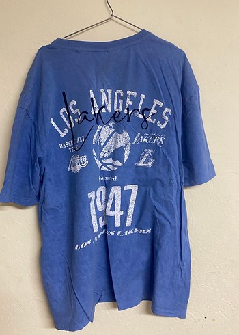 Mavi Baskılı Oversize Erkek Tişört - Görsel 3