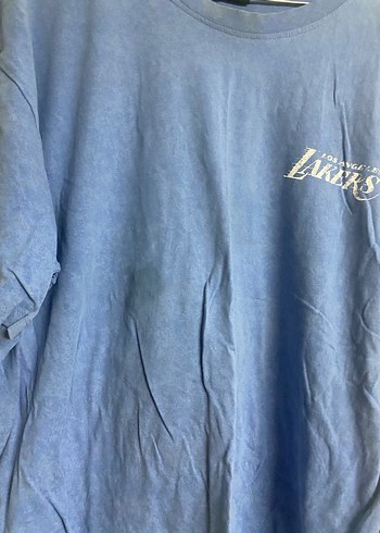 Mavi Baskılı Oversize Erkek Tişört - Görsel 2