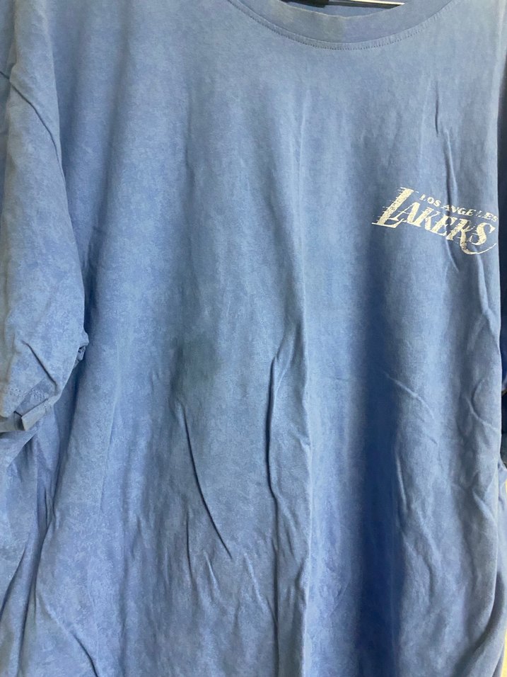 Mavi Baskılı Oversize Erkek Tişört - Görsel 2