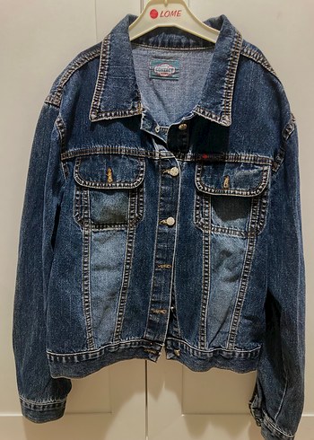 Düğmeli Kadın Koyu Mavi Denim Ceket