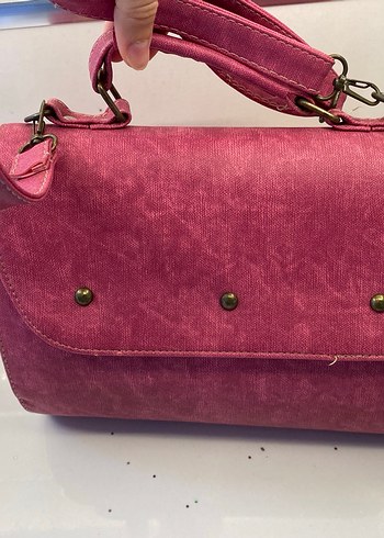 Pembe Bohem Desenli Kadın Süet Çanta - Görsel 3