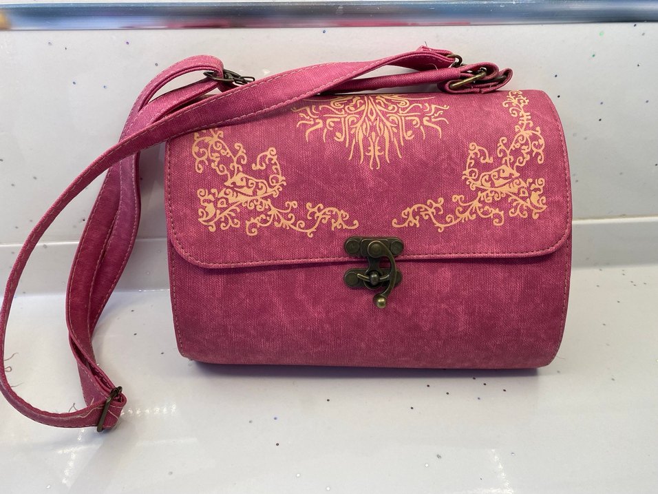 Pembe Bohem Desenli Kadın Süet Çanta - Görsel 4