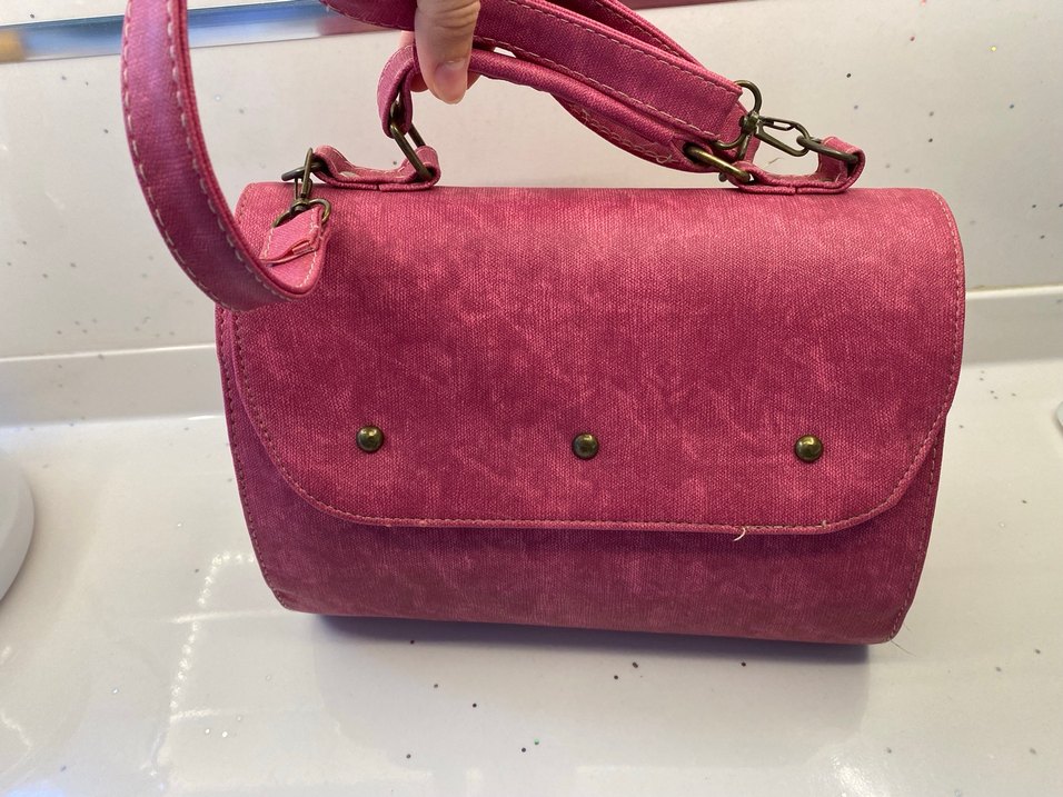 Pembe Bohem Desenli Kadın Süet Çanta - Görsel 3