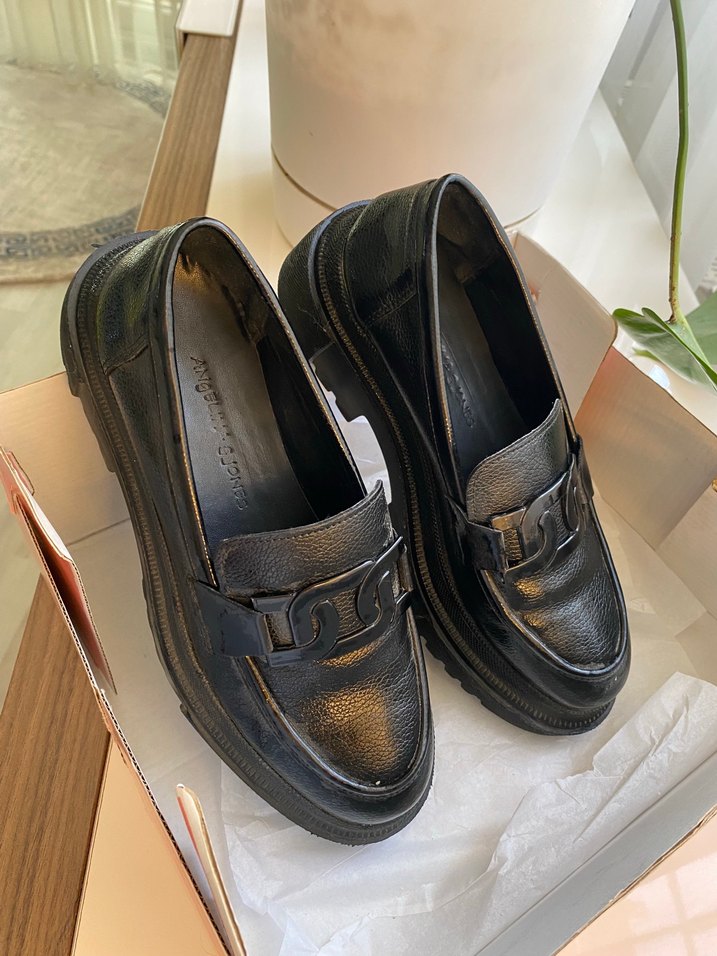 Tokalı Siyah Platform Topuklu Kadın Loafer - Görsel 2