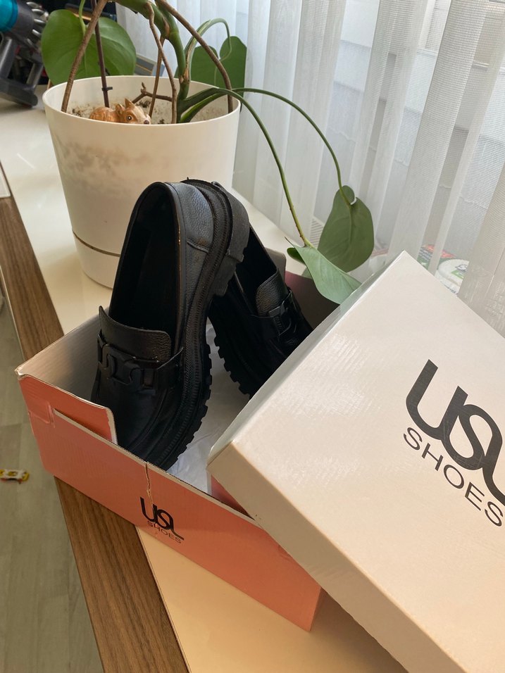 Tokalı Siyah Platform Topuklu Kadın Loafer - Görsel 3