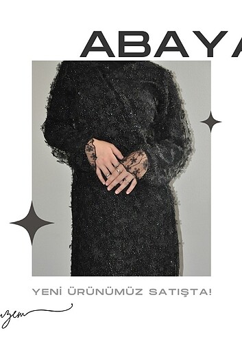 Zara 3 boyutlu tül abaya ferace
