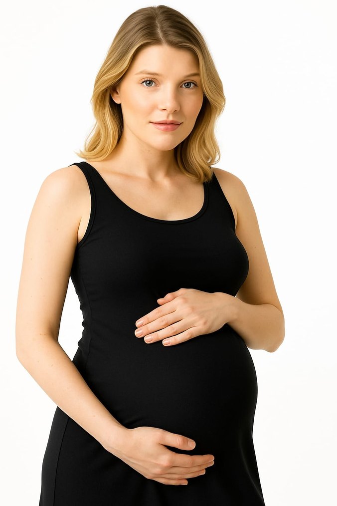 Leopar Desenli Siyah Hamile Mayo tüm bedenleri mevcut - Görsel 2