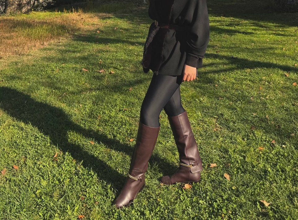 Kahverengi Kürklü Deri Dizüstü Kadın Bot - Görsel 4