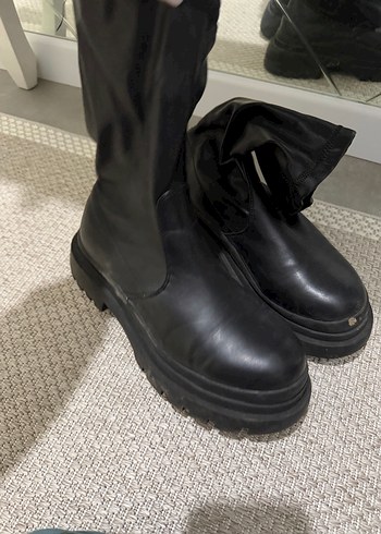 Siyah Platform Topuklu  Kadın Bot - Görsel 9