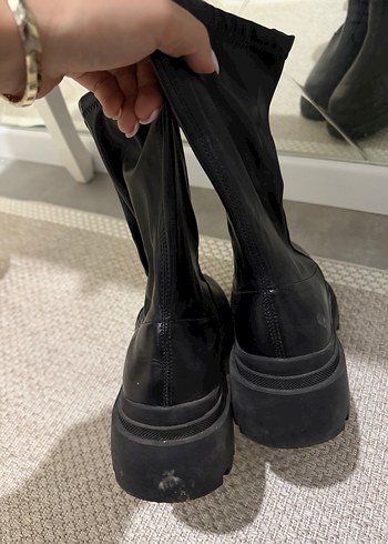 Siyah Platform Topuklu  Kadın Bot - Görsel 5