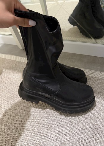 Siyah Platform Topuklu  Kadın Bot - Görsel 3