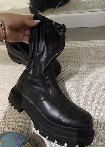 Siyah Platform Topuklu  Kadın Bot - Görsel 6