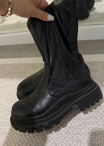 Siyah Platform Topuklu  Kadın Bot - Görsel 2