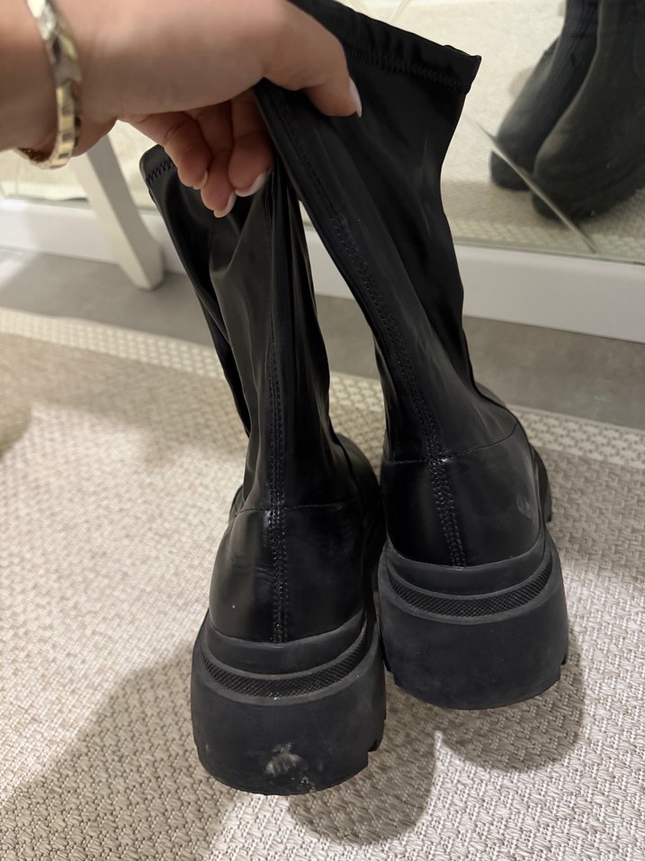 Siyah Platform Topuklu  Kadın Bot - Görsel 5