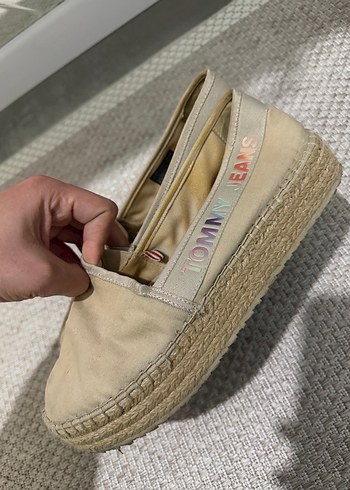 Bej Nakışlı Kadın Dolgu Topuk Espadril - Görsel 3