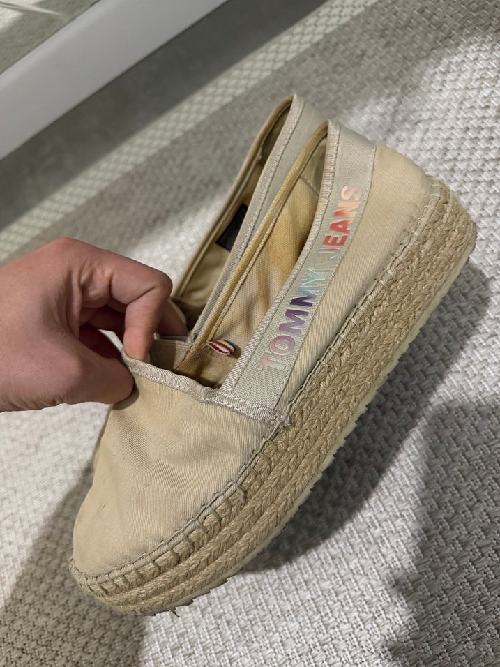 Bej Nakışlı Kadın Dolgu Topuk Espadril - Görsel 3