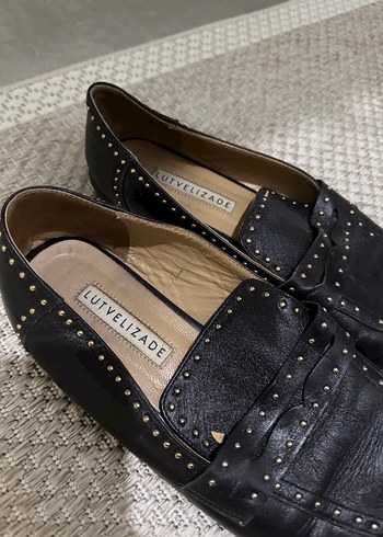 Siyah Deri Tokalı Kadın Loafer - Görsel 6