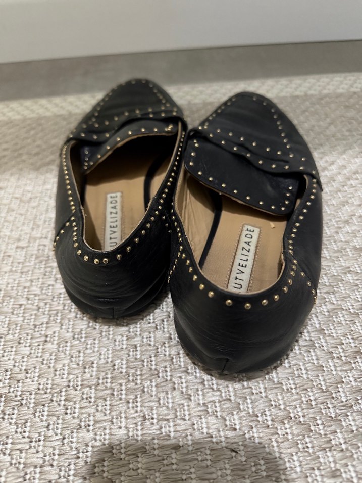 Siyah Deri Tokalı Kadın Loafer - Görsel 4