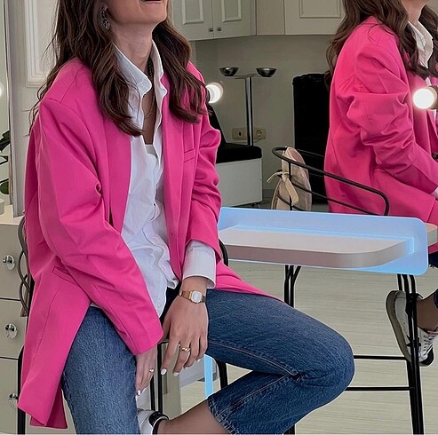 H&M Pembe oversize blazer