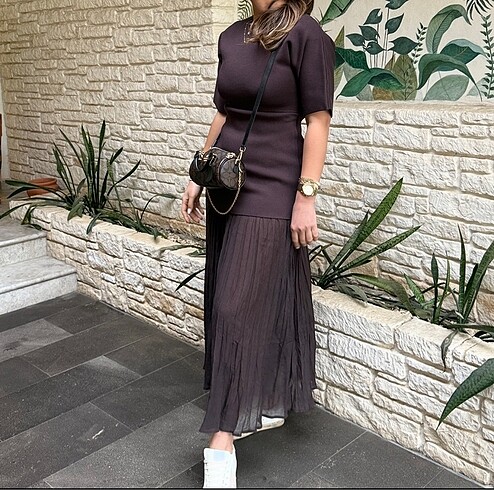 Zara Zara yeni model kahve elbise