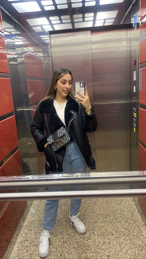 Siyah Kürklü Uzun Denim Kadın Parka - Görsel 2