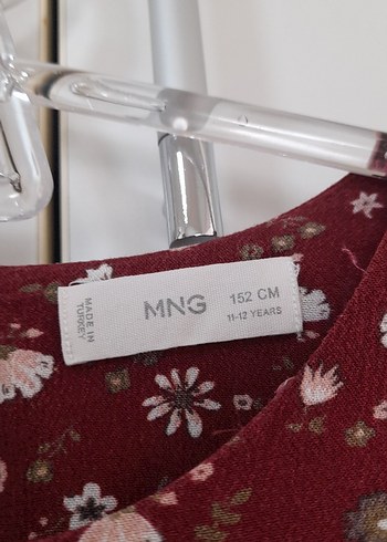 11-12 Yaş Beden Mango bordo kız çocuk elbise