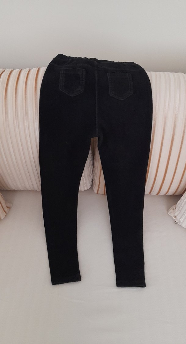 Siyah Kız Çocuk Kadife Tayt - Görsel 3