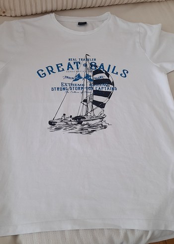 2 adet tshirt Beyaz Pamuklu Baskılı Erkek Tişört