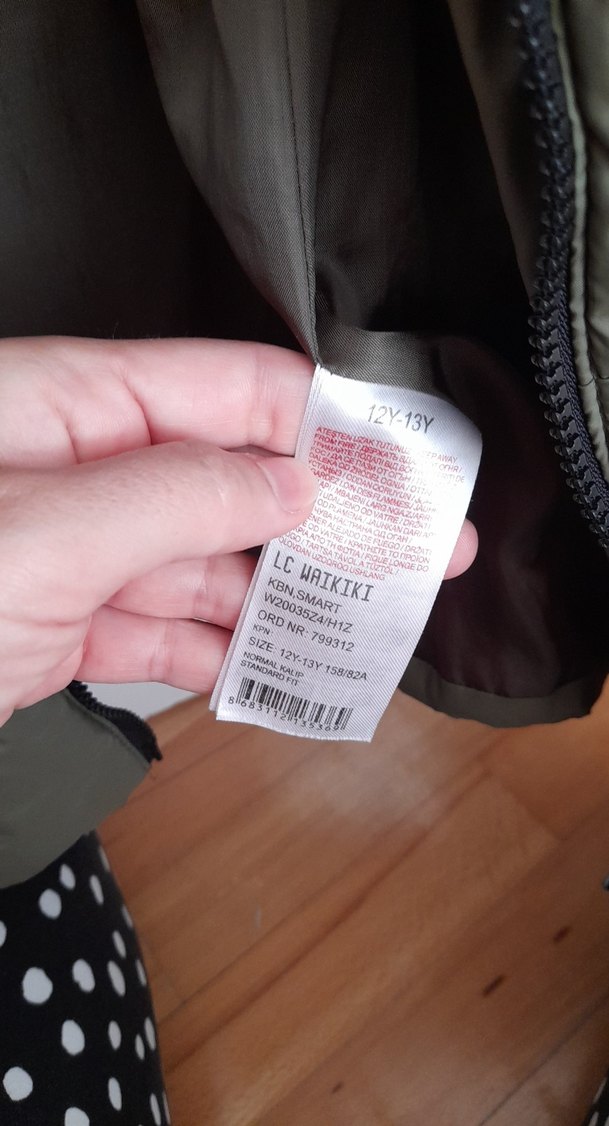 Erkek Çocuk asker yesili Kapüşonlu Fermuarlı Kaban - Görsel 4