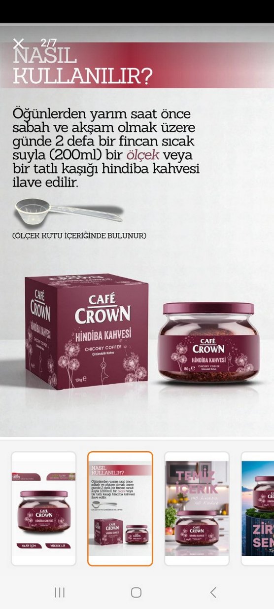 Cafe Crown Hindiba Kahvesi 150g - Görsel 2