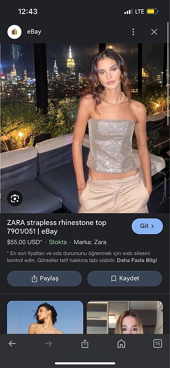 Zara Zara taşlı büstiyer