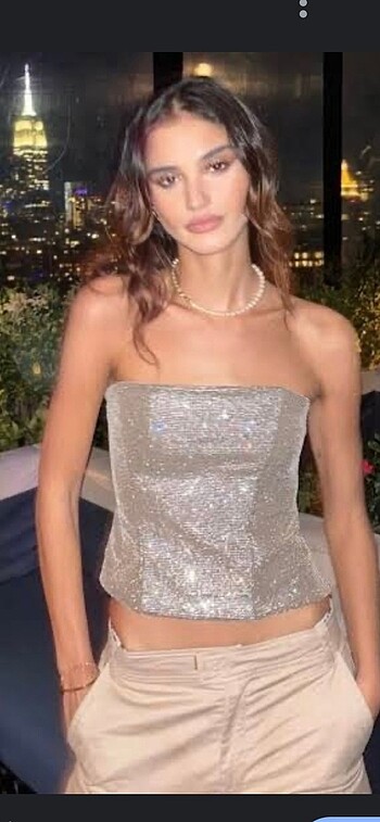 Zara taşlı büstiyer