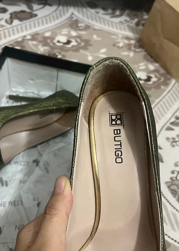 Yeşil Yılan Derisi Desenli Stiletto Topuklu - Görsel 5