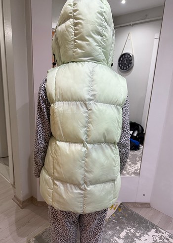 Yeşil Yüksek Yakalı Kadın Yelek - Görsel 3