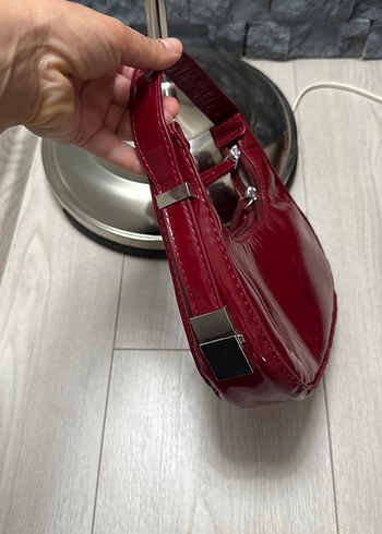 Bordo Parlak Deri Kadın Omuz Çantası - Görsel 3
