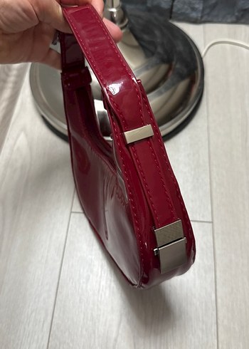 Bordo Parlak Deri Kadın Omuz Çantası - Görsel 4