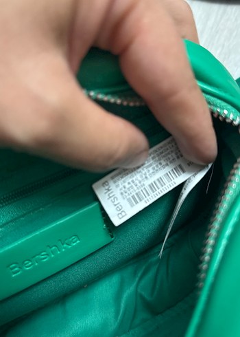 Zincir Detaylı Yeşil Deri Kadın Çanta - Görsel 10