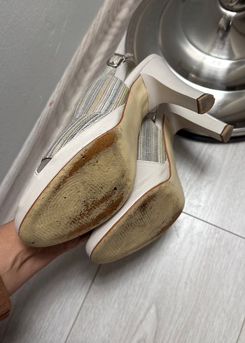 10 cm hakiki deri topuklu ayakkabı rahat taban ayarlanabilir - Görsel 6