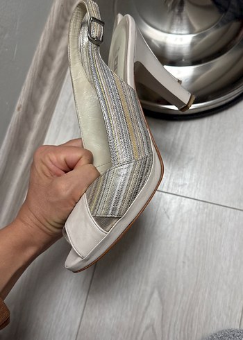 10 cm hakiki deri topuklu ayakkabı rahat taban ayarlanabilir - Görsel 5