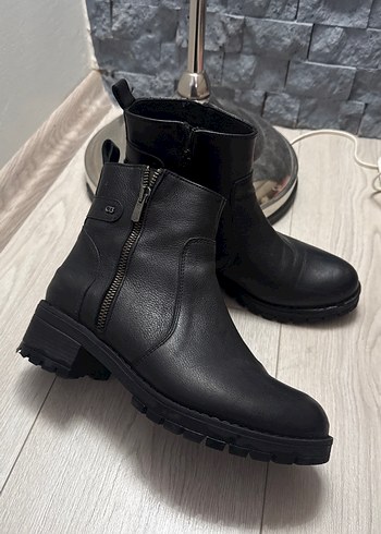 Gerçek deri Siyah Deri Gotik Kadın Botları - Görsel 2