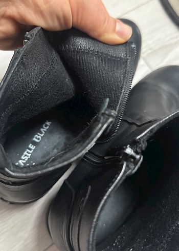 Gerçek deri Siyah Deri Gotik Kadın Botları - Görsel 5