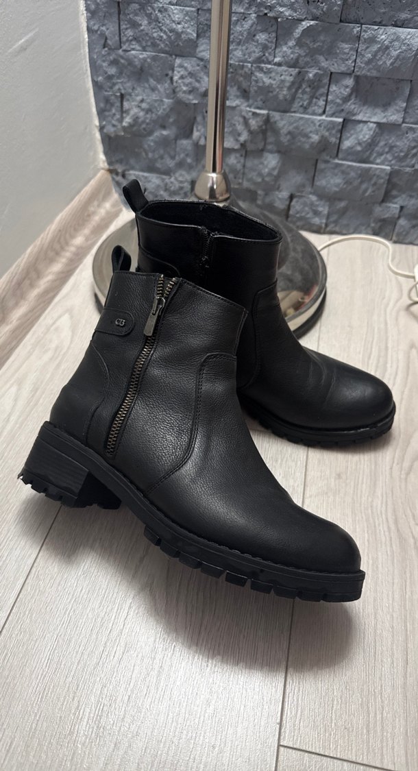 Gerçek deri Siyah Deri Gotik Kadın Botları - Görsel 2